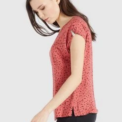 Neu 👏 Khujo TALAJA - T-Shirt Print - Rosa-schwarz Gemustert, Damen 🤩 -Khujo Verkaufsladen 00bdeb269dce41a69bff6dc0af0e79df