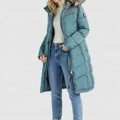 Budget 🌟 Khujo LUBECK LONG - Wintermantel - Blaugrau, Damen ⭐ -Khujo Verkaufsladen 0617fe51aae14e369f161ecf1a5c6ac1