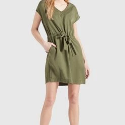 Blitzangebot ✔️ Khujo ANNELI - Jeanskleid - Khaki Gewaschen, Damen 🎁