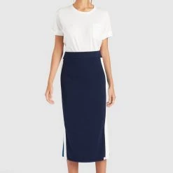 Auslauf 🧨 Khujo ROCK PRATA - Bleistiftrock - Blue/white, Damen 🎉