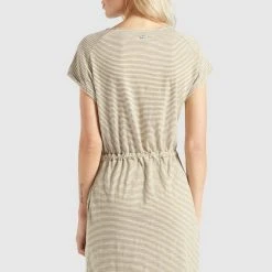 Neu 🛒 Khujo ANNEMARIE - Jerseykleid - Weiß-ocker Gestreift, Damen ✨ -Khujo Verkaufsladen 13a980bbf2304e7d8d81f5eb740a8d45