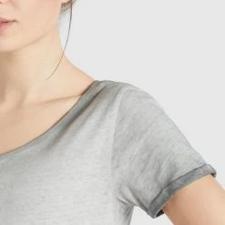 Am billigsten 😉 Khujo BARU - T-Shirt Basic - Grau, Damen 😉 -Khujo Verkaufsladen 1906f142b5214d0f975a5c98612756af