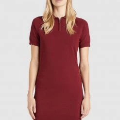 Budget 🎁 Khujo PANNA - Strickkleid - Dunkelrot, Damen ❤️