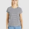 Auslauf 🛒 Khujo BABSI - T-Shirt Print - Schwarz Weiß Gestreift, Damen ⌛