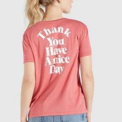 Bestes Angebot 🎉 Khujo BANANI THANK YOU - T-Shirt Print - Rosa, Damen 😍