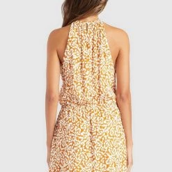 Brandneu ❤️ Khujo KELSA - Freizeitkleid - Ocker Geblümt, Damen 🥰 -Khujo Verkaufsladen 3286206347f746bfad5580816ed075d6