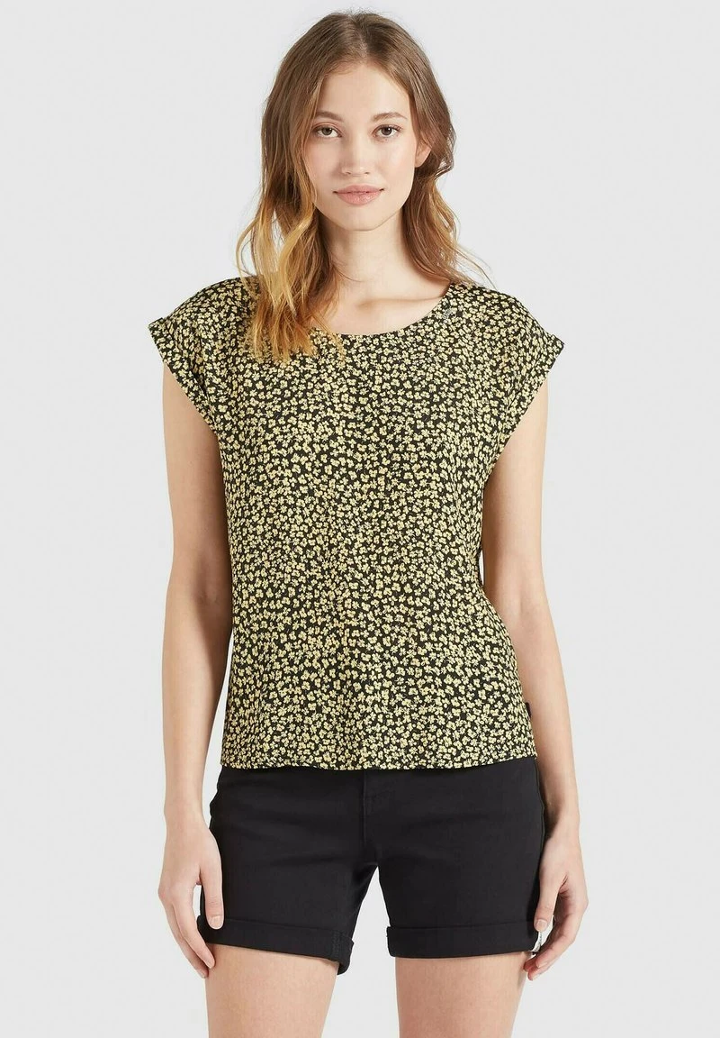 Billig ✨ Khujo LOMBA - Bluse - Schwarz-gelb Geblümt, Damen ✨ 1 Billig ✨ Khujo LOMBA - Bluse - Schwarz-gelb Geblümt, Damen ✨