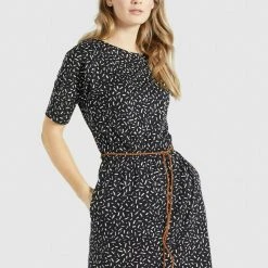 Besorgen 😉 Khujo GABY - Jerseykleid - Schwarz-weiß Gemustert, Damen 🥰