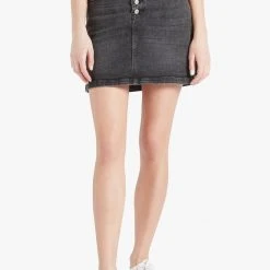 Aktion ❤️ Khujo MAXIMA - 💯 Jeansrock - Schwarz Gewaschen, Damen ❤️