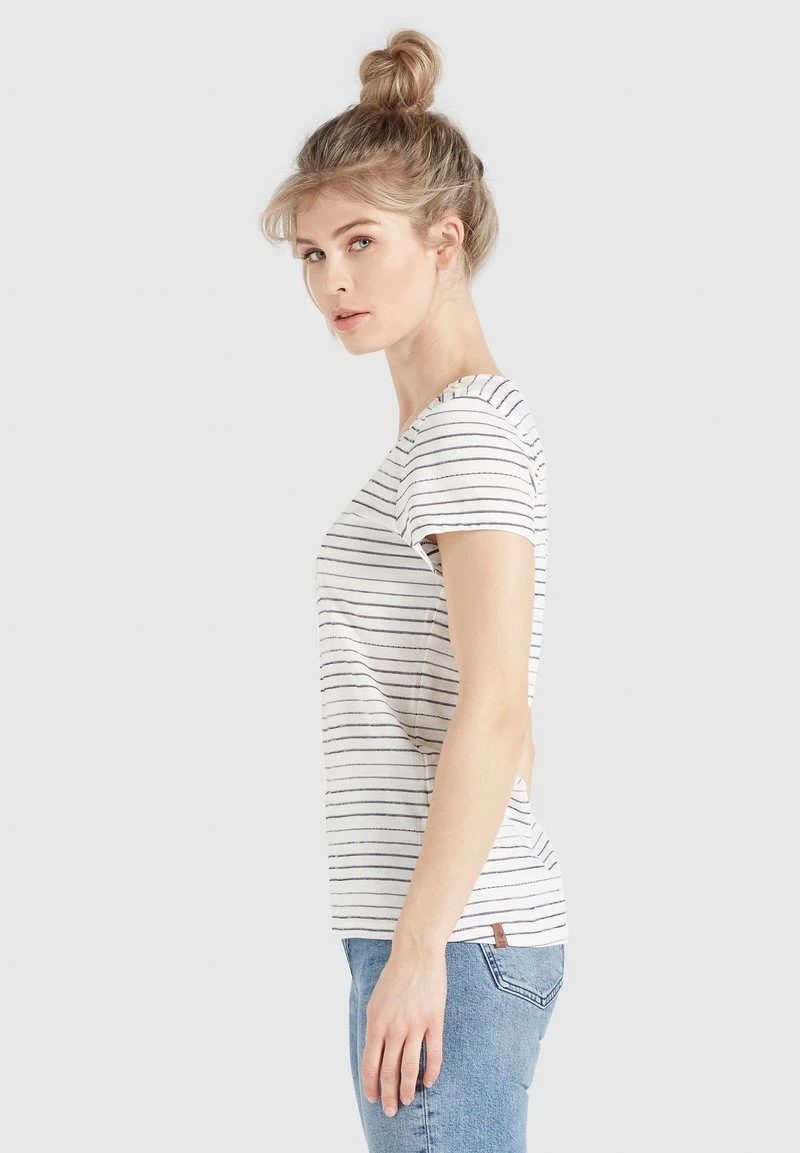 Brandneu 🎉 Khujo RAFAELA - T-Shirt Print - Weiß-schwarz Gestreift, Damen ✔️ 4 Brandneu 🎉 Khujo RAFAELA - T-Shirt Print - Weiß-schwarz Gestreift, Damen ✔️ – Bild 4