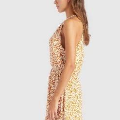 Brandneu ❤️ Khujo KELSA - Freizeitkleid - Ocker Geblümt, Damen 🥰 -Khujo Verkaufsladen 5743c8cd4b234735ae6aba6e3055558b