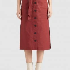 Angebote ✔️ Khujo VARSHA - A-Linien-Rock - Rotbraun, Damen 👏