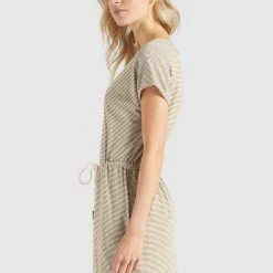 Neu 🛒 Khujo ANNEMARIE - Jerseykleid - Weiß-ocker Gestreift, Damen ✨ -Khujo Verkaufsladen 5d0d233af956417cbd7b1019d51c3ccf