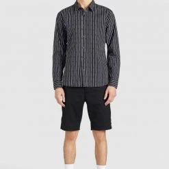 Auslauf 🔔 Khujo WAITE - Hemd - Schwarz Gestreift, Herren ⭐ -Khujo Verkaufsladen 63ddf9e6739e4c9eaa166423ea29dc1e