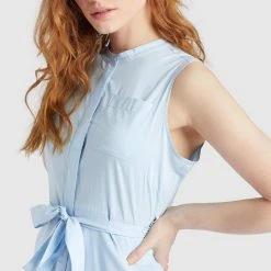 Bester Verkauf ⌛ Khujo THERES - Blusenkleid - Hellblau, Damen 🧨 -Khujo Verkaufsladen 6751f4395ca14156bfee71e019b2bb5d