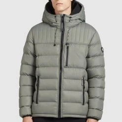 Rabatt 🥰 Khujo WANG - Winterjacke - Graugrün Polyester, Herren ✔️