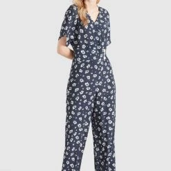 Budget ✨ Khujo BORGIA - Jumpsuit - Blau-weiß Geblümt, Damen ⌛ -Khujo Verkaufsladen 6bcf90c5ab4b4db2bea302b30675f206
