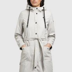 Rabatt 😉 Khujo GLENNA - Regenjacke / Wasserabweisende Jacke - Hellgrau, Damen ⭐