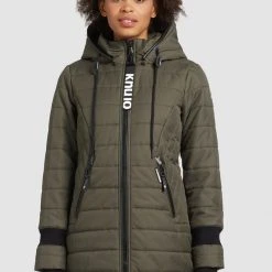 Bestes Angebot ⭐ Khujo SHINE2 STRUCTURED - Wintermantel - Dunkeloliv, Damen ⭐