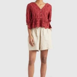 Rabatt 😉 Khujo GALILEA - Bluse - Rotbraun, Damen 🧨