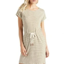 Neu 🛒 Khujo ANNEMARIE - Jerseykleid - Weiß-ocker Gestreift, Damen ✨ -Khujo Verkaufsladen 7b16360a5afd4d3e9f30beb04a22e4ac