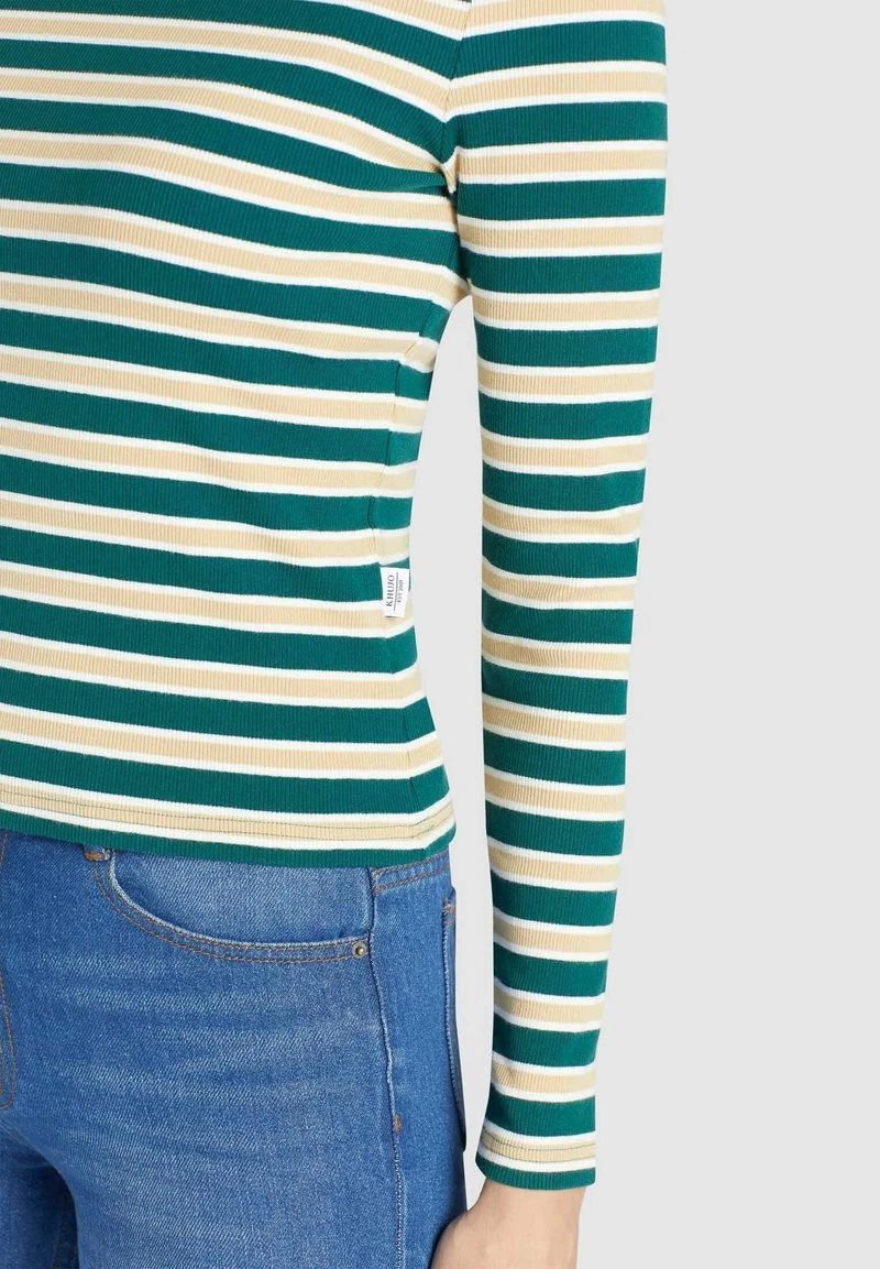 Aktion ⌛ Khujo SICHUAN - Langarmshirt - Grün-beige Gestreift, Damen ✨ 6 Aktion ⌛ Khujo SICHUAN - Langarmshirt - Grün-beige Gestreift, Damen ✨ – Bild 6
