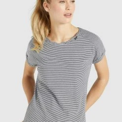 Auslauf 🛒 Khujo BABSI - T-Shirt Print - Schwarz Weiß Gestreift, Damen ⌛ -Khujo Verkaufsladen 81e4d2bb0f494288a8d425e3c97fc365