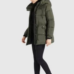 Brandneu ❤️ Khujo LEVIANI - Wintermantel - Oliv, Damen ❤️ -Khujo Verkaufsladen 826980295cc341edba6018a61338e340