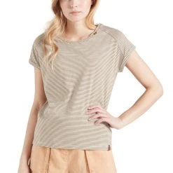 Angebote ✔️ Khujo BABSI - T-Shirt Print - Weiß Ocker Gestreift, Damen ✨