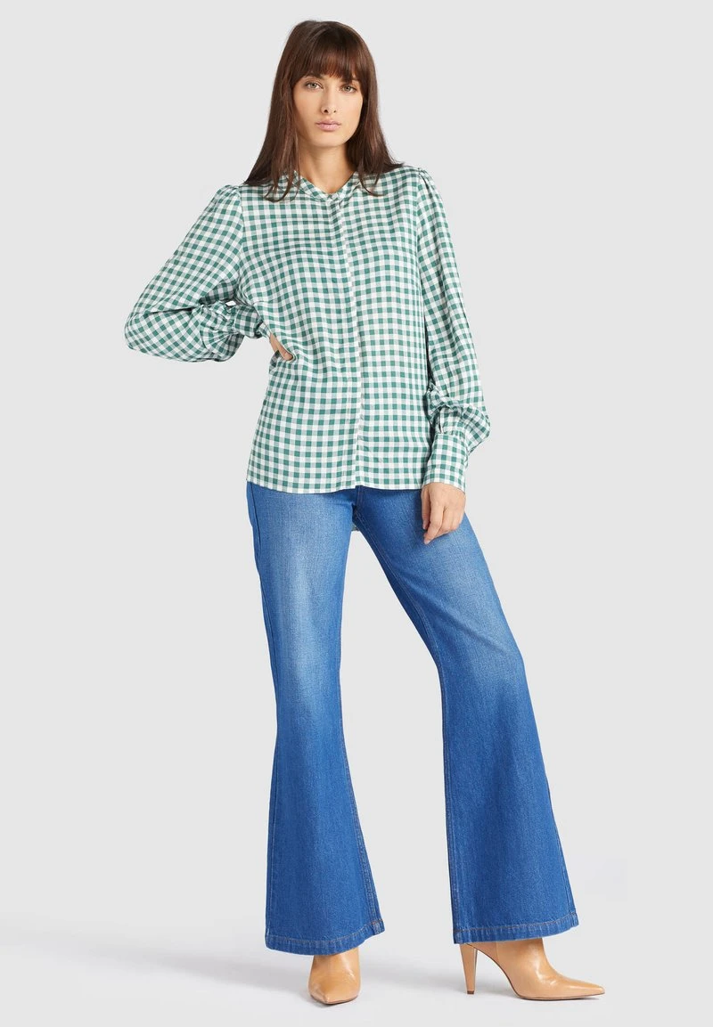 Billig 🎁 Khujo DAMINA - Bluse - Green/white, Damen 😀 1 Billig 🎁 Khujo DAMINA - Bluse - Green/white, Damen 😀