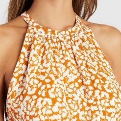 Brandneu ❤️ Khujo KELSA - Freizeitkleid - Ocker Geblümt, Damen 🥰 -Khujo Verkaufsladen 8cc0b09def3648b095c6645d6cccf601