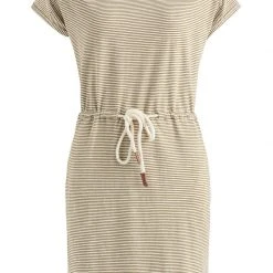 Neu 🛒 Khujo ANNEMARIE - Jerseykleid - Weiß-ocker Gestreift, Damen ✨ -Khujo Verkaufsladen 95bfbe85ef2e41f287b6cd69967aa647