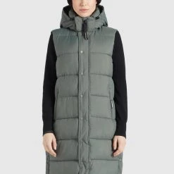 Am billigsten 👏 Khujo MAGNETA MATT - Weste - Graugrün, Damen ✨