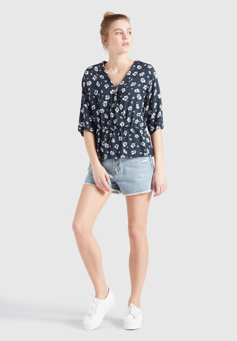 Billig ⌛ Khujo RINALDA - Bluse - Blau Weiß Geblümt, Damen 💯 2 Billig ⌛ Khujo RINALDA - Bluse - Blau Weiß Geblümt, Damen 💯 – Bild 2