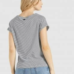 Schlussverkauf 😉 Khujo BABSI - T-Shirt Print - Weiß Blau Gestreift, Damen 🥰 -Khujo Verkaufsladen a8dc251678494a28b337d64b205b998c