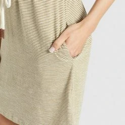 Neu 🛒 Khujo ANNEMARIE - Jerseykleid - Weiß-ocker Gestreift, Damen ✨ -Khujo Verkaufsladen ad797726918a48feaa4a941a9a566da6