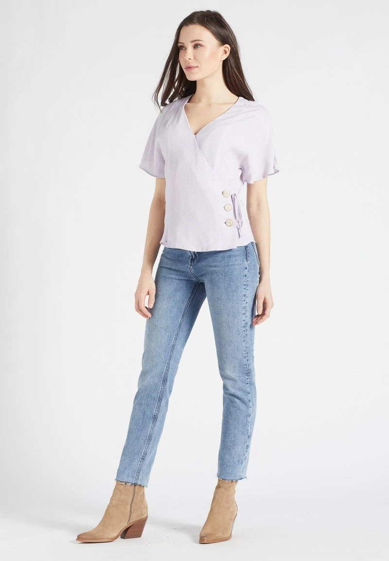 Brandneu 💯 Khujo GIOVANNA - Bluse - Flieder-weiß Gepunktet, Damen 🛒 2 Brandneu 💯 Khujo GIOVANNA - Bluse - Flieder-weiß Gepunktet, Damen 🛒 – Bild 2