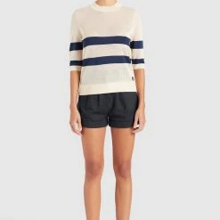 Großhandel 🌟 Khujo CHUMANE - T-Shirt Print - Sand/dark Blue, Damen 👏