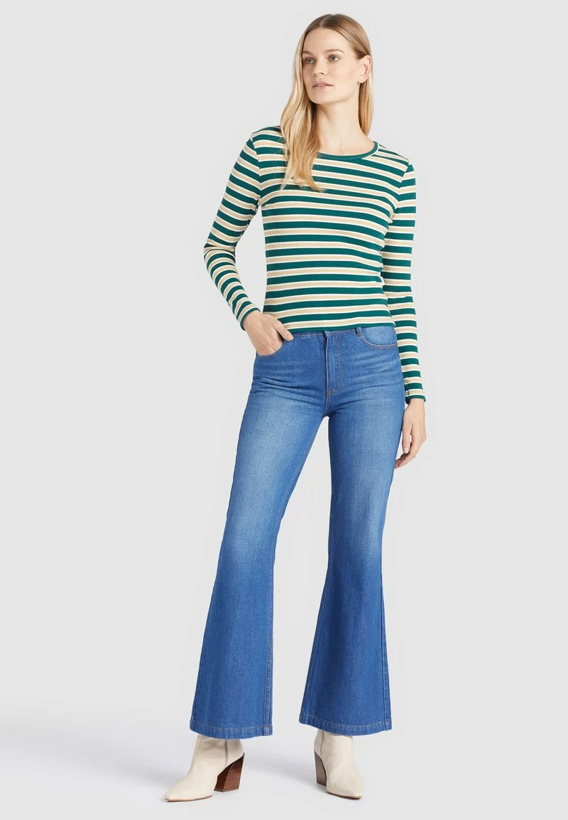 Aktion ⌛ Khujo SICHUAN - Langarmshirt - Grün-beige Gestreift, Damen ✨ 2 Aktion ⌛ Khujo SICHUAN - Langarmshirt - Grün-beige Gestreift, Damen ✨ – Bild 2