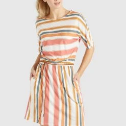 Aktion 🔔 Khujo GABY - Jerseykleid - Mehrfarbig Gestreift, Damen ❤️