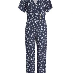 Budget ✨ Khujo BORGIA - Jumpsuit - Blau-weiß Geblümt, Damen ⌛ -Khujo Verkaufsladen b5d90d9581ed42f89a9e3f24dd7f3e85
