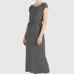 Billig 😀 Khujo CRISTELLA - Maxikleid - Schwarz-weiß Gestreift, Damen ⌛