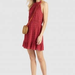 Bester Verkauf 🔔 Khujo KELSA - Freizeitkleid - Rot Geblümt, Damen 🥰 -Khujo Verkaufsladen b6e1019515154b01bb180ada31f11cfd