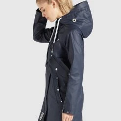Budget ⌛ Khujo SOLEA2 - Regenjacke / Wasserabweisende Jacke - Dunkelblau, Damen 👍 -Khujo Verkaufsladen bb45b99c132c47e49a2cb05d101b0dea