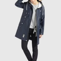 Budget ⌛ Khujo SOLEA2 - Regenjacke / Wasserabweisende Jacke - Dunkelblau, Damen 👍 -Khujo Verkaufsladen bddaa1ce63ac45a88d05a4a8fa476161