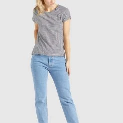 Auslauf 🛒 Khujo BABSI - T-Shirt Print - Schwarz Weiß Gestreift, Damen ⌛ -Khujo Verkaufsladen c14a546b012744f5b7bc2b1644f04747