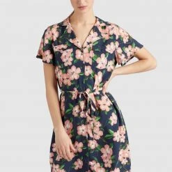 Beste Bewertungen von ✨ Khujo ELIZAVETA - Blusenkleid - Xb8 Rose Hawaiian Floral Aop, Damen ✨