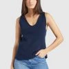 Budget 👏 Khujo MACY - Top - Dark Blue, Damen 👍