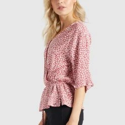 Aktion 🔔 Khujo RINALDA - Bluse - Rot Weiß Geblümt, Damen ✔️ -Khujo Verkaufsladen d0f4a86a1ded4010a8f853e08b94e346