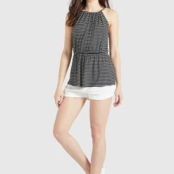 Rabatt ⭐ Khujo VALDA - Top - Schwarz-weiß Gestreift, Damen 🎉 -Khujo Verkaufsladen d8cee92ed5bd4ad59b5e7a878a324b29